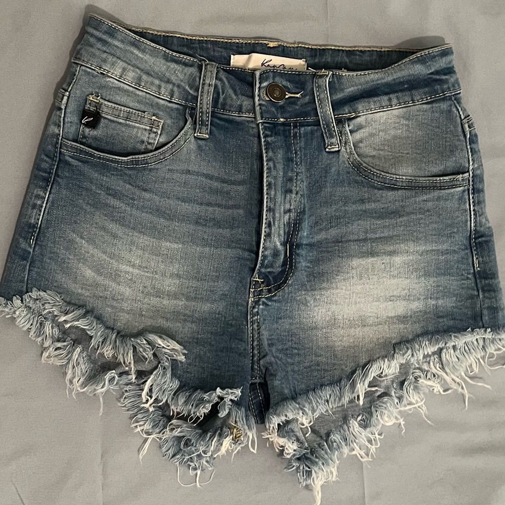 KanCan Women’s Denim Fringe Shorts